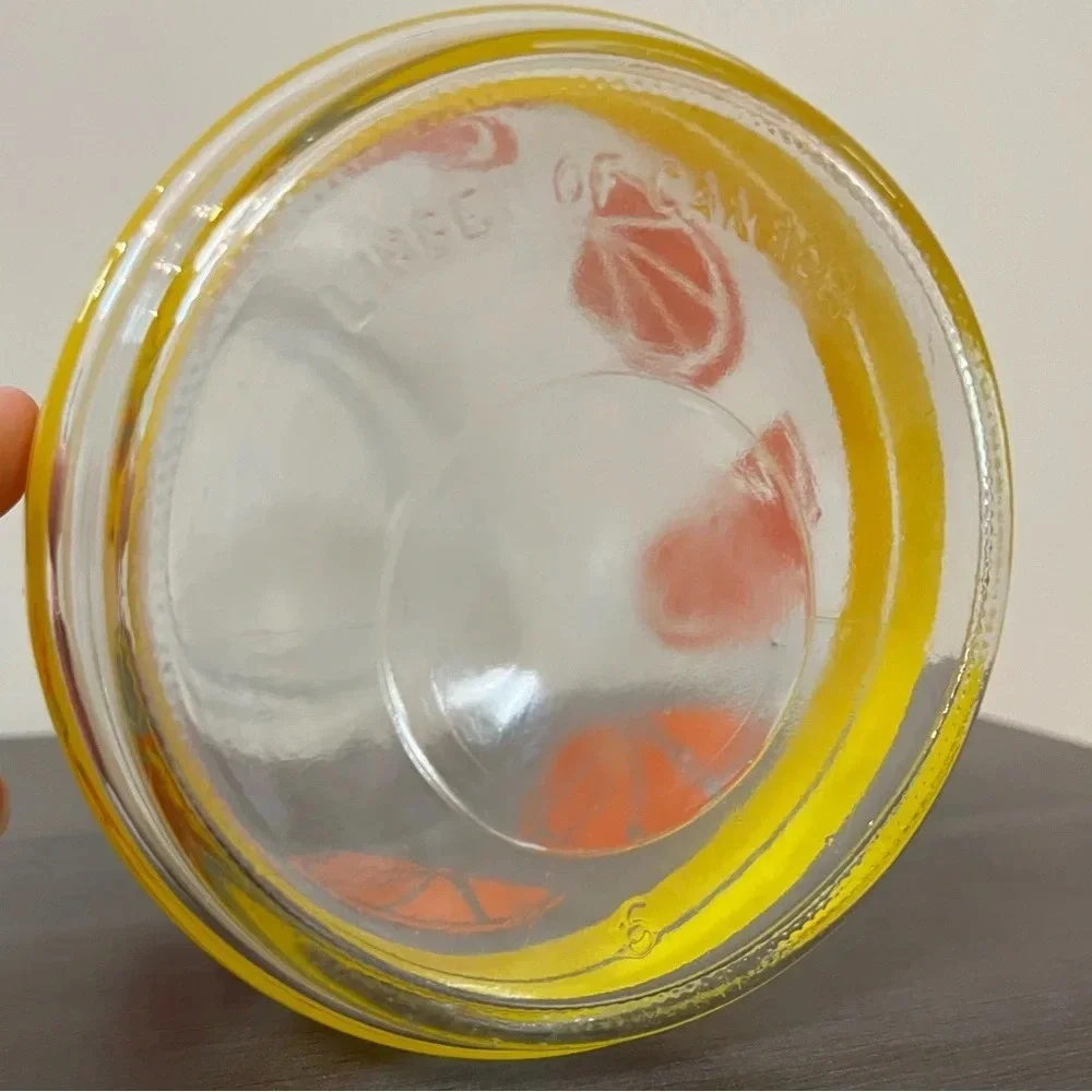 Vintage Libbey of Canada Juice Carafe Pitcher Orange Slices Yellow Design Glass